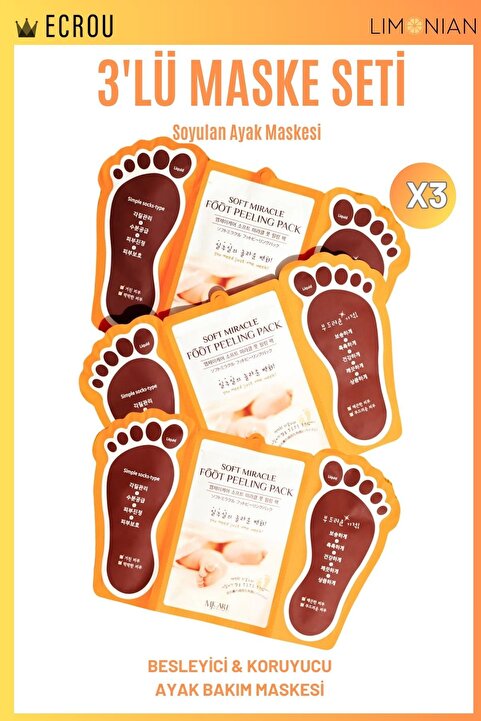 Mjcare Miracle Foot Peeling Pack - Çorap Tipi Ayak Peeling Maskesi  3 lü