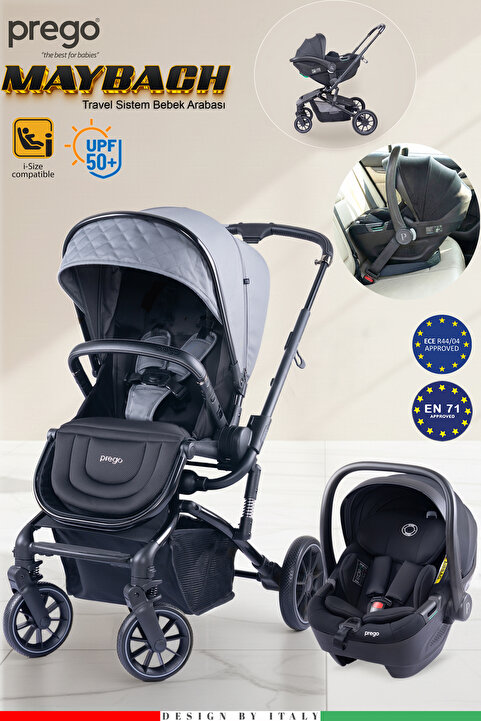 Prego Maybach İ-Size Sertifikalı Travel Bebek Arabası - UPF 50+ UV Korumalı -Yükseklik Ayarlı