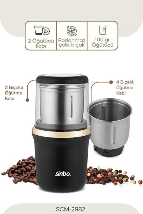 Sinbo Kahve Ve Baharat Öğütücü Gold Scm-2982