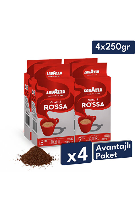 LavAzza Qualita Rossa Öğütülmüş Filtre Kahve 250 g | 4'lü Çok Avantajlı Paket