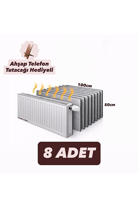 Ankaflex 8 Adet Petek Arkası Isı Yalıtım Levhası Alüminyum Folyo 8 Radyatör Arkalığı
