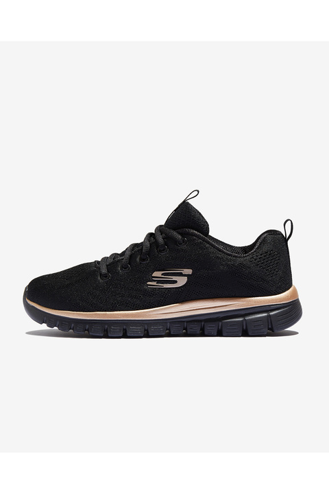 Skechers GRACEFUL - GET CONNECTED Kadın Siyah / Pembe Altin Spor Ayakkabı 12615 BKRG