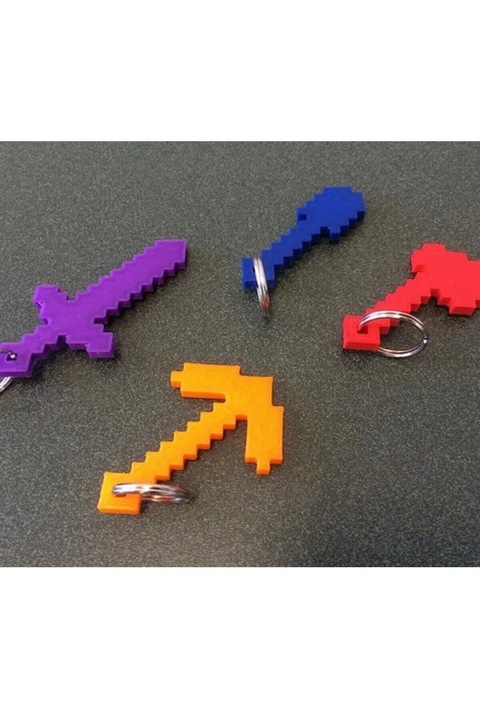 Genel Markalar Minecraft El Aletleri 4 Lü Anahtarlık Seti 3d Basım