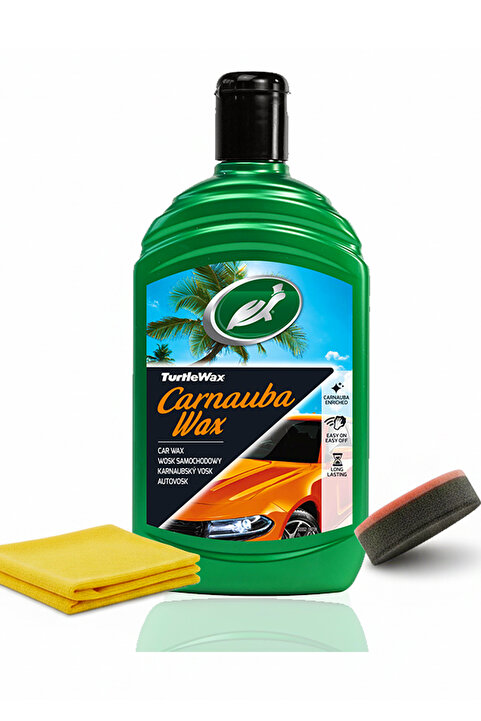 Turtle Wax Carnauba Sıvı Cila Boya Koruyucu ve Parlatıcı 500 ml + Uygulama Bezi ve Cila Süngeri