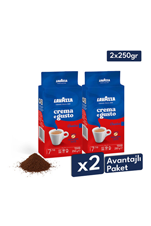 LavAzza Crema E Gusto Öğütülmüş Filtre Kahve 250 GR | 2'li Avantajlı Paket