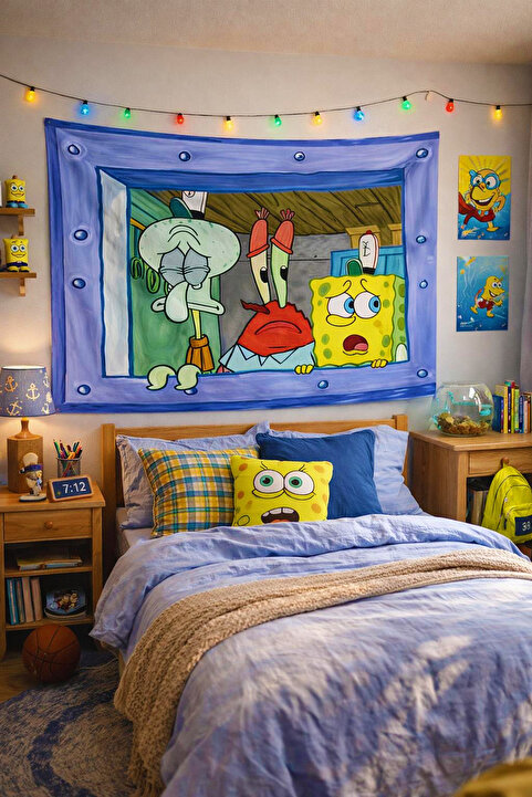 Vendini Kaliteli Kumaş , Canlı Renkler  Duvar Halısı Duvar Örtüsü Wall Tapestry