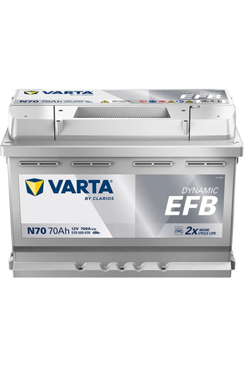 Varta Akü 12V 70 Ah Amper 760A Start-Stop EFB N70 2025.