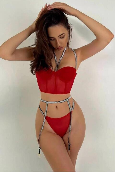 Bikini Mayokini Dünyası Vendetta Simmy Set - Kırmızı