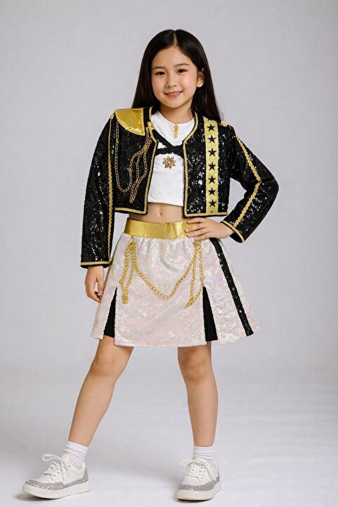 sevalkostüm tasarım K-Pop Rumi Idol Gold Edition Sahne Kostümü