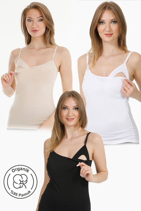 par lingerie pl 3 LÜ HAMİLE EMZİRME ATLETİ SİYAH-BEYAZ-TEN
