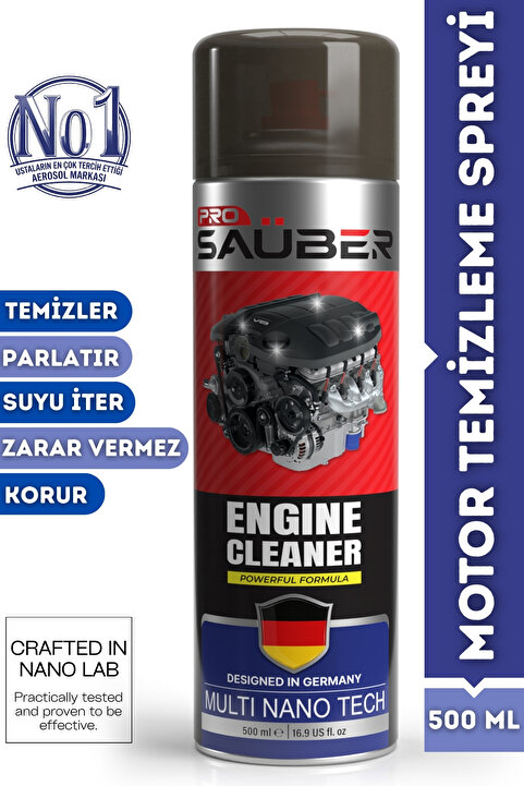 ProSaüber Susuz Motor Temizleme Spreyi Güçlü Yağ Kir Sökücü Parlatıcı ve Koruyucu Oto Bakım Ürünü
