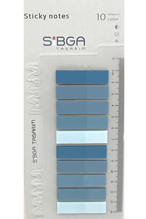 sibga tasarım Postit Şeffaf Mavi Renkli Postit Post-it Post it. Kitap Ayracı Ayraci Ayraç Postit Sticker Not Kağıdı 200 Yaprak
