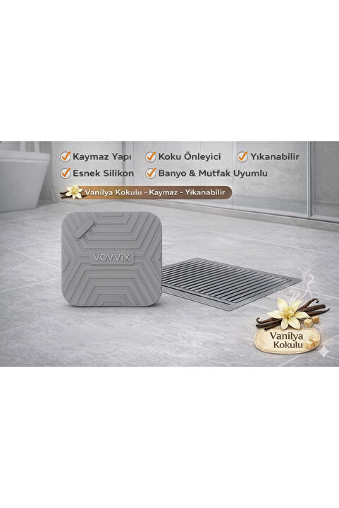 SAVORYHOME 1 adet Banyo ve mutfak Koku Önleyici silokon mat kare duş lavabo süzgeci koku ve böcek önleyici ve