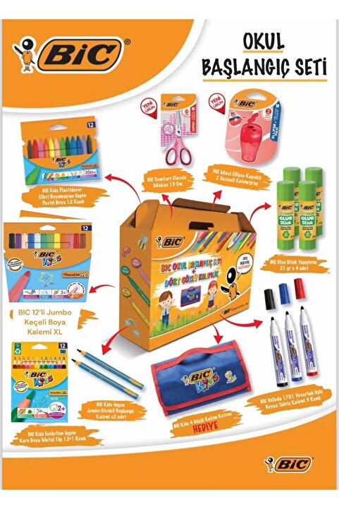 Bic Okul Başlangıç seti Anasıfı Seti Kreş Seti Anaokulu Seti Okul öncesi seti Bic