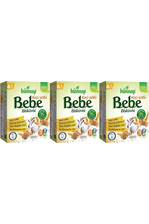 Hünnap Keçi Sütlü 6+ Ay Bebe Bisküvisi 400 G 3 ADET