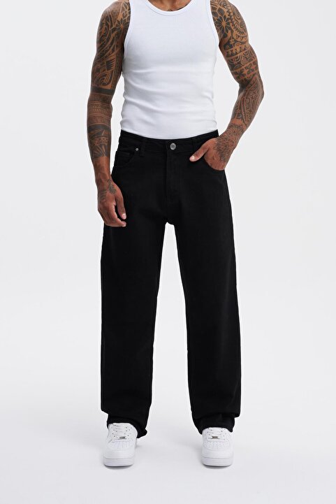 Machinist Erkek Relaxed Baggy Jean Pantolon Siyah