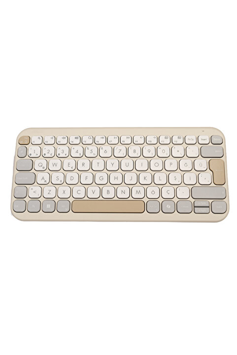 ASUS Marshmallow Mini Kablosuz Bluetooth Sessiz Çoklu Cihaz Destekli Q-TÜRKÇE KW100 Klavye GOLD