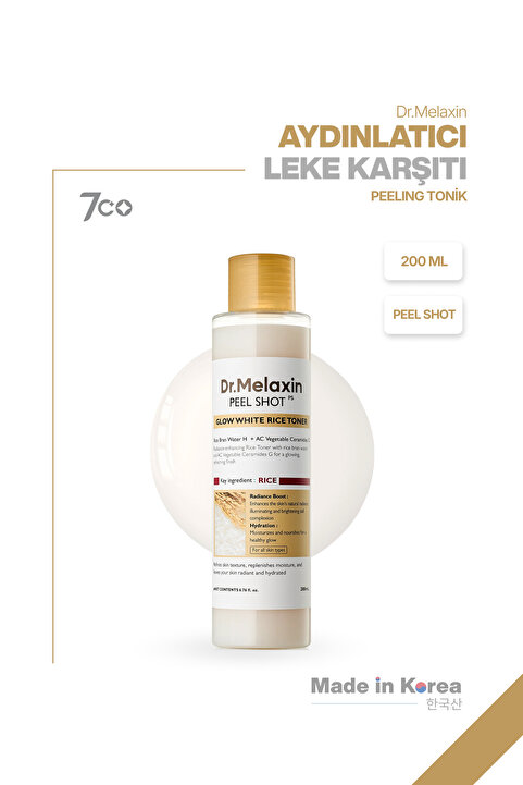 Dr.Melaxin Pirinç Özü & Niasinamid-Seramid İçeren Tonik – Peeling Ve Aydınlatıcı Çift Etkili Bakım (200ML)
