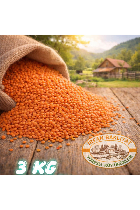 irfan bakliyat Kırmızı Mercimek 3 Kg ( Köy Mahsulu )