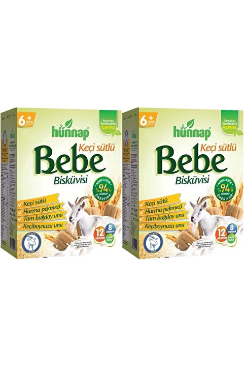 Hünnap Bebe Bisküvisi Keçi Sütlü 400gr 2 Li Set (TOPLAM 800GR)