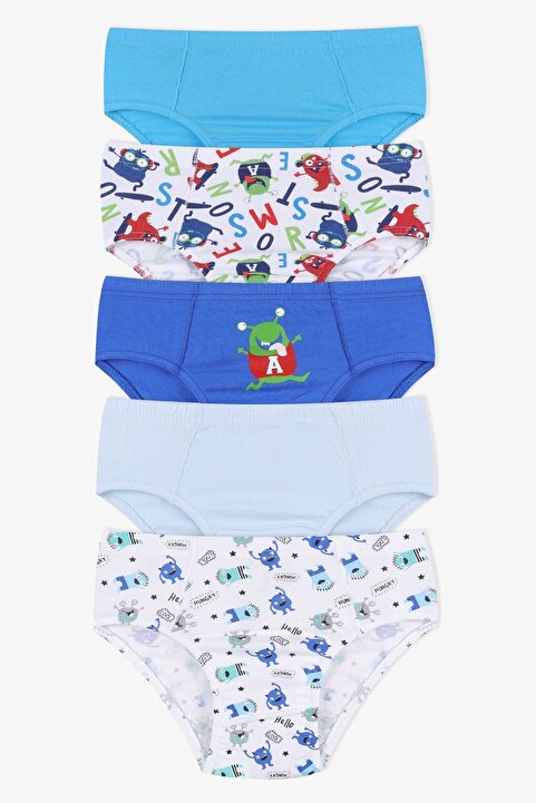 koza iç giyim Erkek Çocuk 5'li Pamuklu Slip