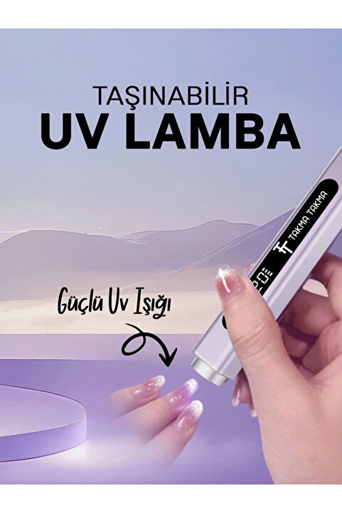 Takma Takma UVKCM Taşınabilir Güçlü Kalıcı Oje ve Protez Tırnak Kurutma Mini UV Type-C Şarjlı,