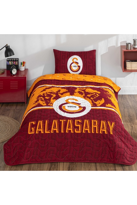 Taç Lisanslı Gs Şanlı Aslan Yatak Örtüsü Tek Kişilik