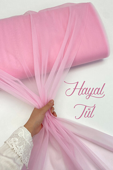 ZEYMERADE Bebe Pembe Hayal Tül, Nişan Çeyiz Bohça Kapı Doğum Günü Parti Süsleme, Gelin Abiye Türban 100x300cm