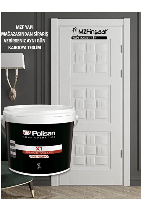 Polisan X1 Amerikan Panel Kapı Boyası Beyaz Ipeksi Mat Son Kat Boya 0,75l