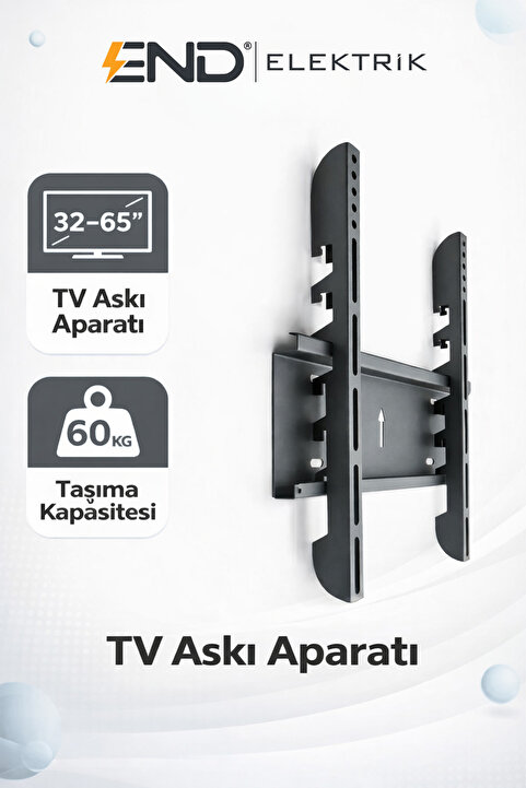 End Tüm Markalar Ile Uyumlu Televizyon Duvar Asma Aparatı37”-40”-50”-55”-65”ınç Arası Montaj Seti Hediye