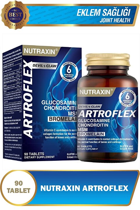 Nutraxin Artroflex 90 Adet Tablet - (Glukozamin-MSM-Kondroitin-Bromelain-Şeytan Pençesi)