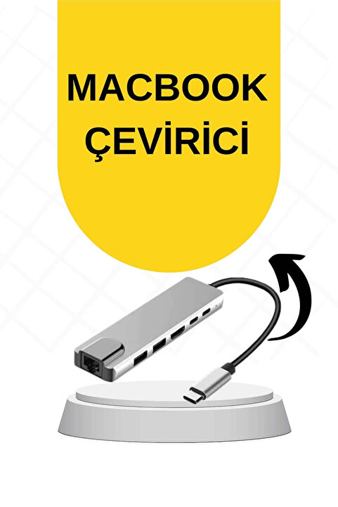 Genel Markalar znv Mey İthalat® Macbook Pro/air Uyumlu USB Type-C 8 In 1 Hub Dönüştürücü Çevirici Çoklayıcı USB Hdm