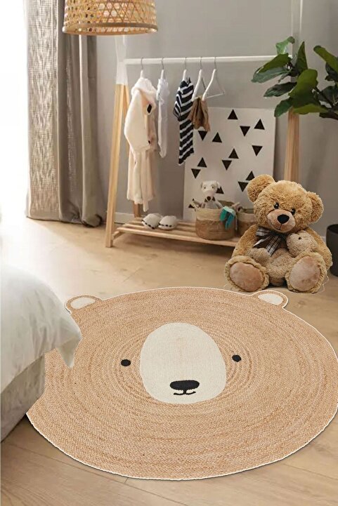 Decomia Home Dijital Kaymaz Yıkanabilir Hasır Gör. Sevimli Ayı Modern Çocuk Halısı Çocuk Odası Halısı 9115