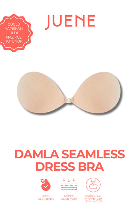 Juene Damla Seamless Dress Bra – İz Yapmayan Görünmez Destek, Elbise İçin Sütyen Bej