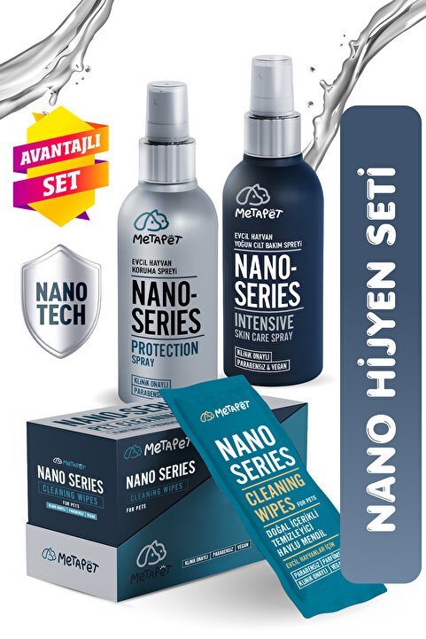 Metapet Nano Series Köpek Bakımı Seti, Hijyen Yoğun Cilt Bakım Spreyi Ve Havlu Mendil