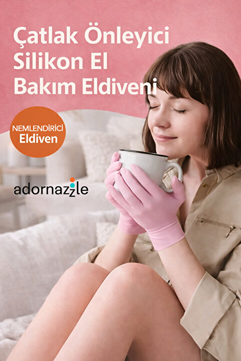 adornazzle Çatlak Önleyici Silikon El Bakım Eldiveni, Nemlendirici Eldiven, Jel Kullanım İle Yumuşatıcı Etki