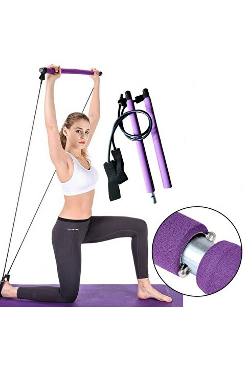Genel Markalar Squat Pilates Studio Evde Spor Egzersiz Çubuğu Squat Pilates Barı Plates