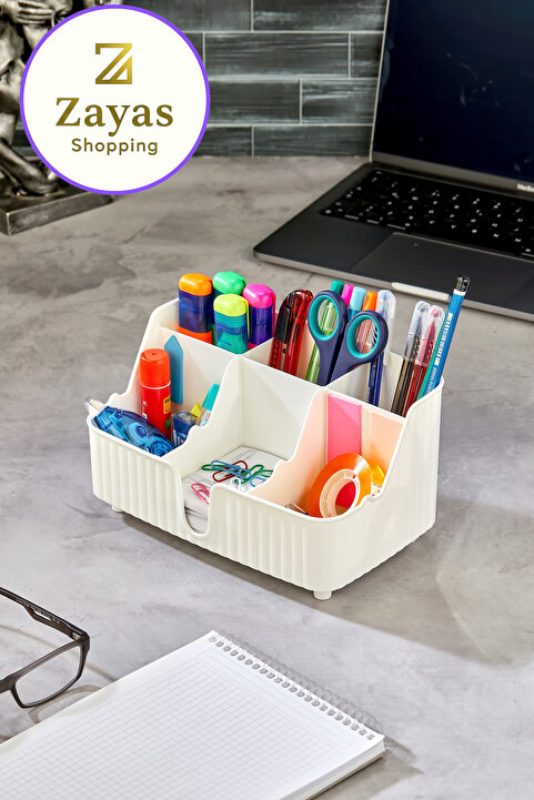 Zayas Shopping ZS-0058-VİVA-ÇOK AMAÇLI MASA ÜSTÜ KALEMLİK-MAKYAJ ORGANİZERİ-TAKI DÜZENLEYİCİ