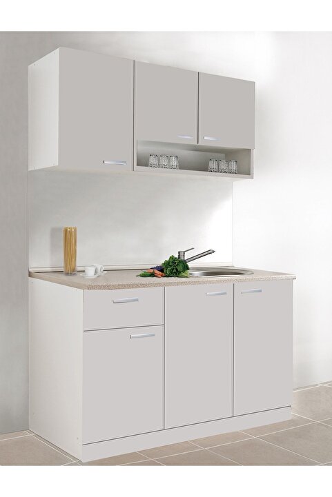 Kenyap Summer Mutfak Dolabı 120 Cm Laminat Tezgah Dahil