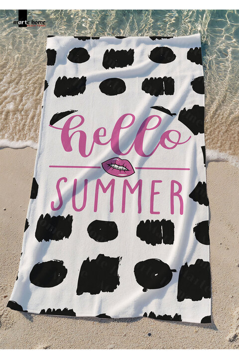 Marte Home Hello Summer P - Baskılıplaj Havlusu