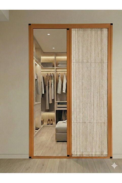 Nakkash EXCLUSIVE 90x200 Plise Kumaş Akordiyon Kapı Altın Meşe
