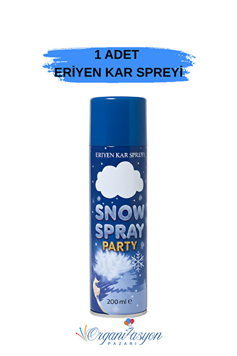 Organizasyon Pazarı Eriyen Kar Spreyi 200 ml Leke Bırakmayan Parti Kar Köpüğü Düğün Kına Doğum Günü Yılbaşı Bekarlığa Ve
