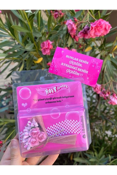 HayDün AYNALI Pembe buket solmaz çiçek sevgiliye anlamlı hediye hot flowers küçük çiçek dekor süs