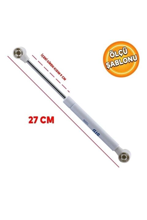 Std (1 ADET) GRİ RENK Dolap Amortisörü 100N 27 Cm Gazlı Piston Kapak Hidroliği