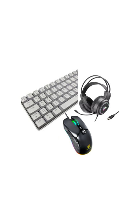Hietech Kablolu Oyuncu Klavyesi RGB Mekanik Klavye  Uyumlu T60 + Oyuncu Mouse + Oyuncu Kulaklık