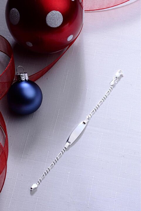 innuendo jewelery 925 Ayar Gümüş İnce Zincir Erkek Kız Çocuk Bebek Künyesi