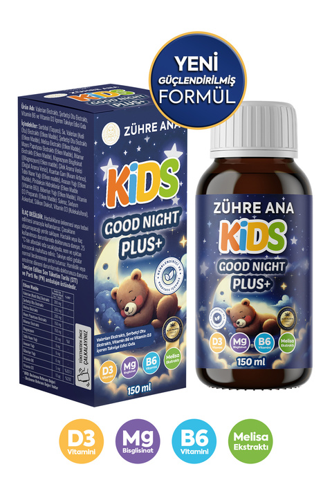 Zühre Ana Good Night Plus Uyku Şurubu Valerian, Melisa Ve Papatya İçeren Vitamin Katkılı Ve Çilekli 150 Ml