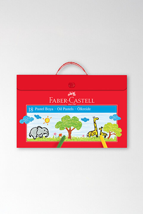 Faber Castell Çantalı Pastel Boya, 18 Renk, Yumuşak ve Canlı Renkler, Etkili Uygulama, Taşınabilir Plastik Çanta