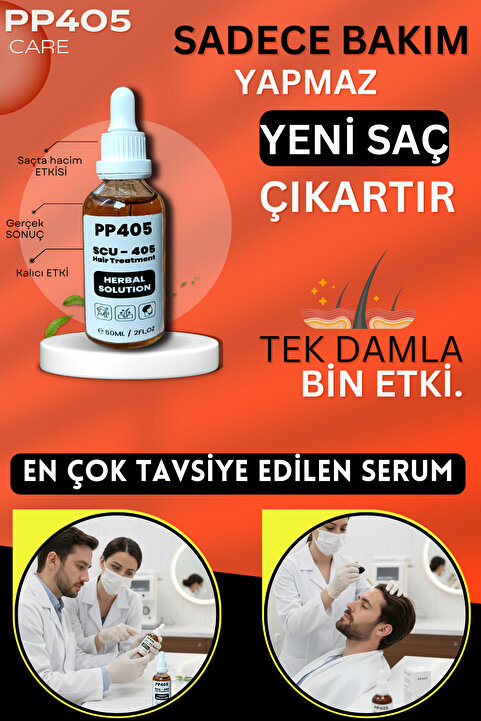pp405 Saç Çıkartıcı ve Gürleştirici Serum Kellik Karşıtı Kel Bölgeler İçin Hızlı Saç Uzatma - 1 Adet