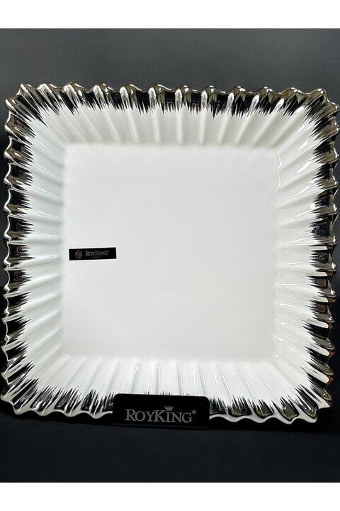 ROY KING ROYKİNG LINE SILVER KARE SUNUM TABAK 27 CM GBS 013